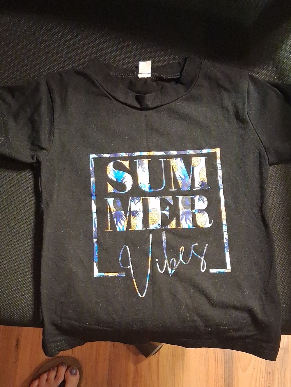 Black 'Summer Vibes' Graphic Tee